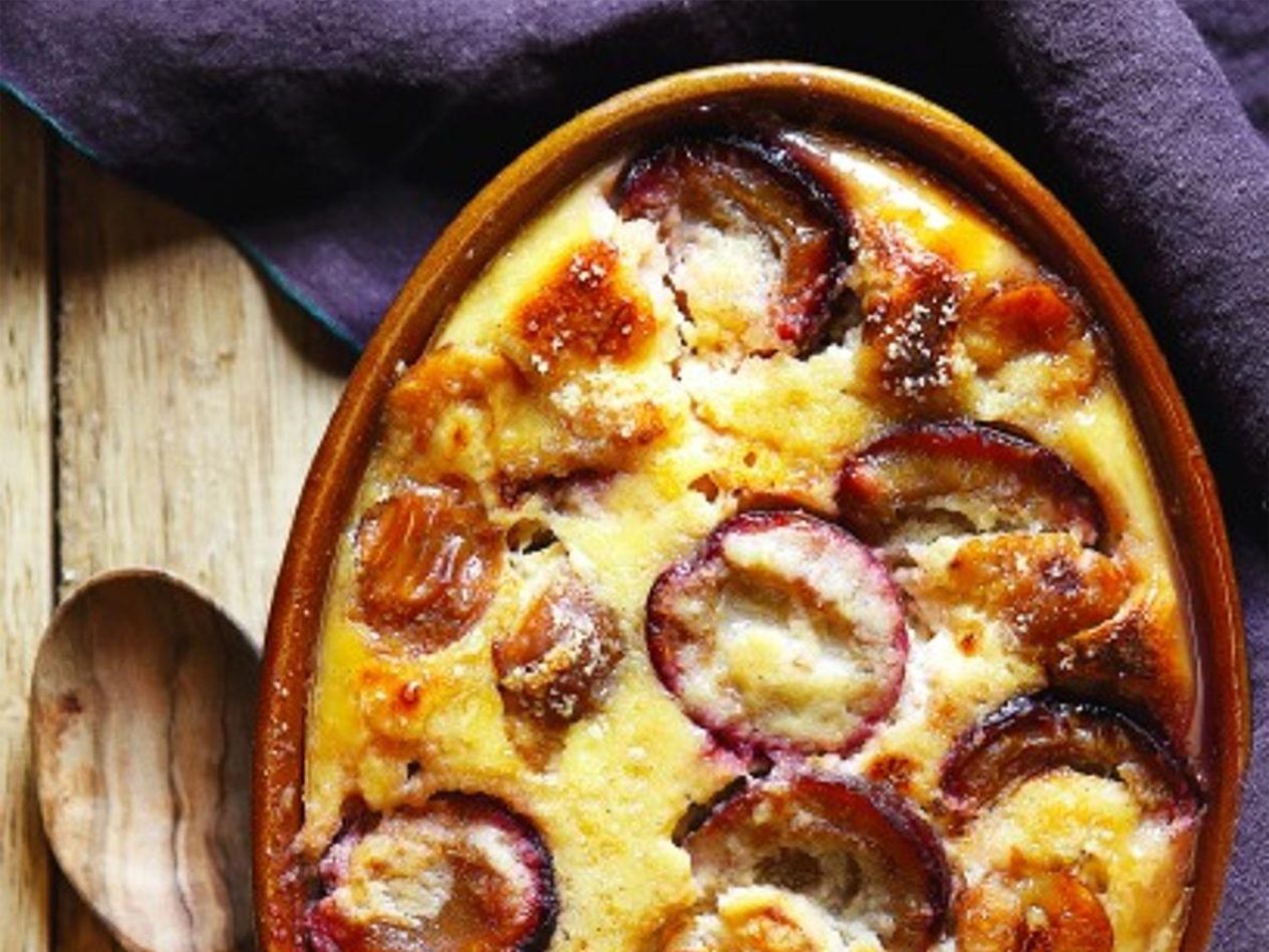 Gratin de mirabelles & quetches à la vanille